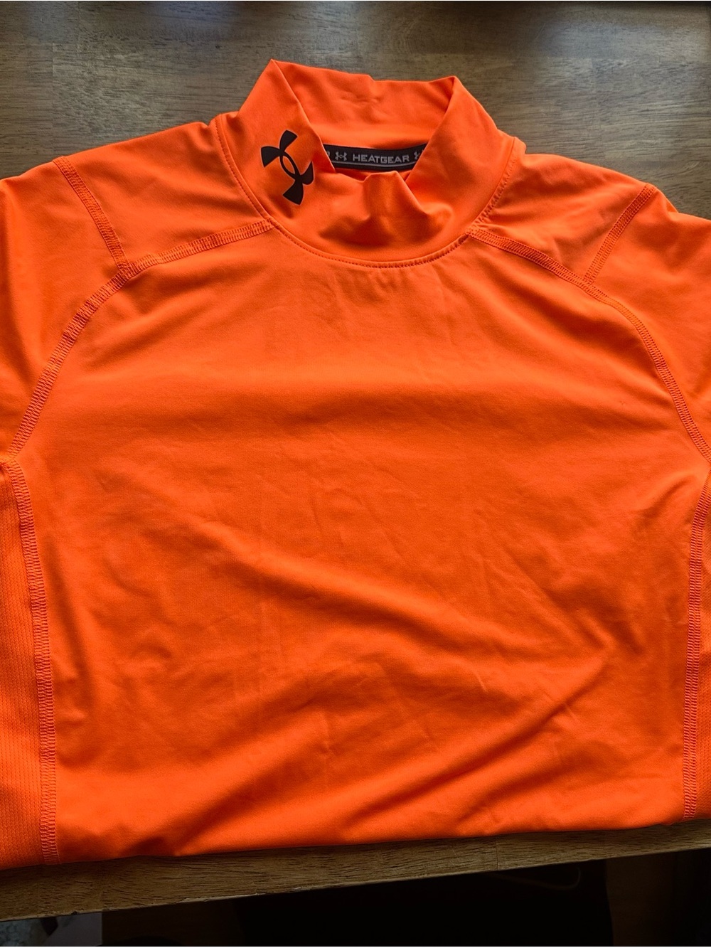 Under Armour Men’s HeatGear short-Sleeve Top - Bright Orange with Black Logo